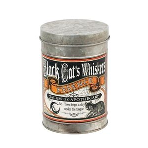 Black Cat Whiskers Tin Container: 5” x 7”